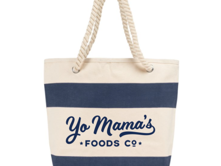 Yo Mama s Rope Handle Cotton Canvas Tote Online now