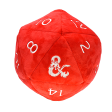 Jumbo Red and White D20 Novelty Dice Plush for Dungeons & Dragons Online Sale