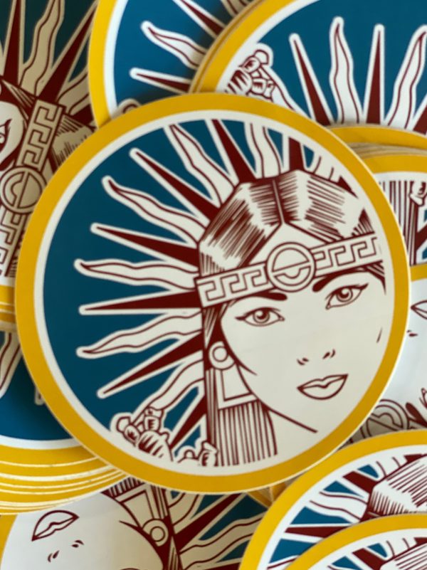 Tia Chucha s Circle Vinyl Sticker 3x3 For Cheap