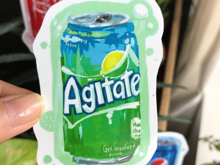 Agitate  Soda Can Sticker Supply