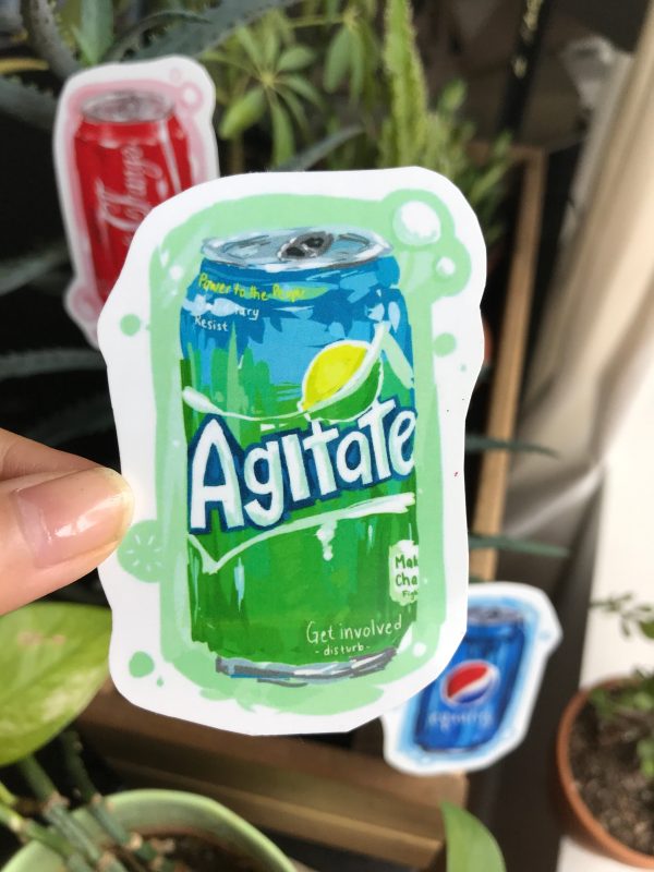 Agitate  Soda Can Sticker Supply