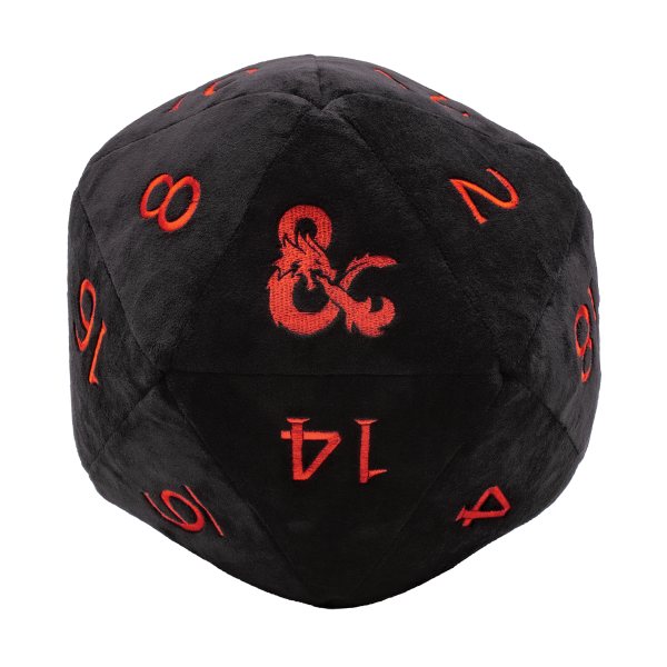 Jumbo Black D20 Novelty Dice Plush for Dungeons & Dragons Supply