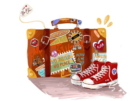 Mr. Suitcase  art print by Hannah Cha Fashion