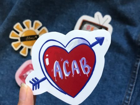 ACAB  heart sticker For Sale