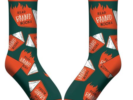 Banned Books Socks (Green, Orange, Flames) Sale