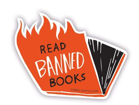 Banned Books Sticker (flames) For Sale